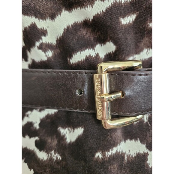 ladies MICHAEL KORS dress size 10 NWT Animal Print Open Back With Belt - Picture 8 of 10
